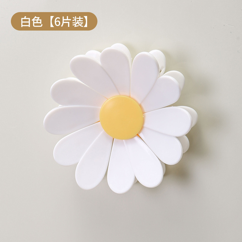 零食密封夹个性小雏菊花瓣创意3d立体磁吸封口夹冰箱贴食品袋夹子|undefined