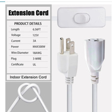 认证美标电源线美规插头美尾台式电脑电饭锅303开关船型开关线