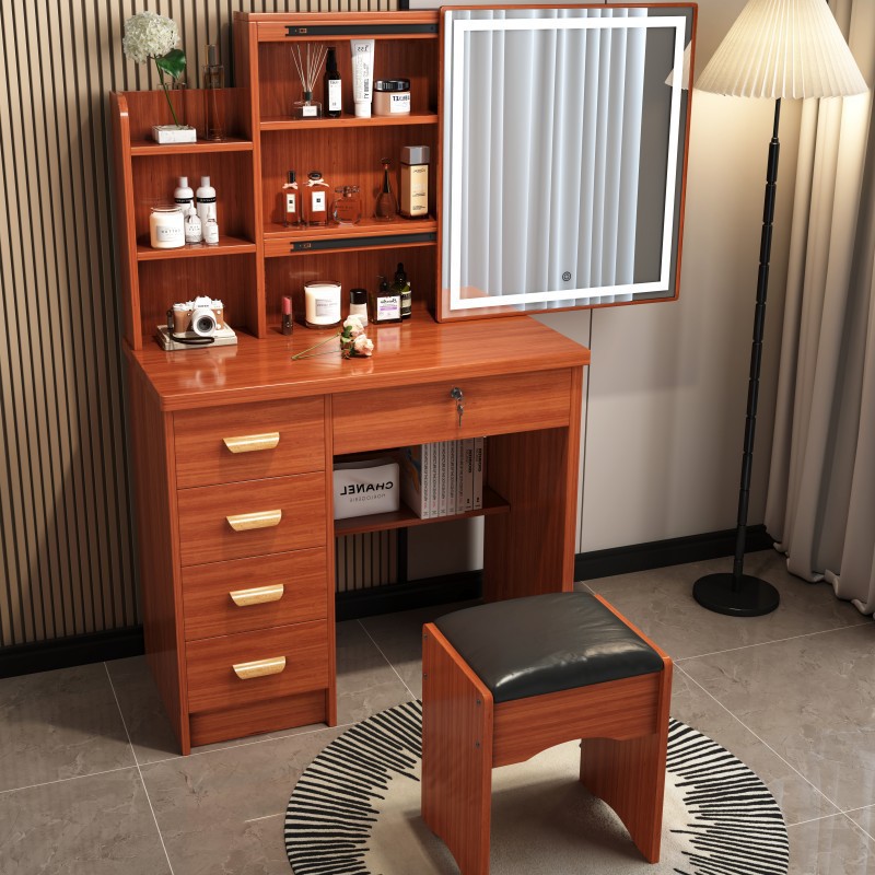 Mesa de maquillaje transfronteriza armario en un espejo push-pull venta caliente dormitorio simple moderno con armario de almacenamiento red comedor