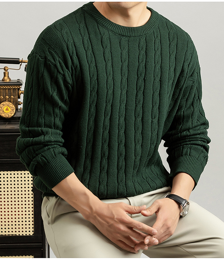 Cable Knit Crew-Neck Sweater