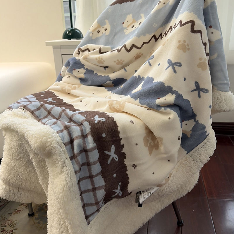 H7J Thickeneded Autumn and Winter Warm Cashmere Single and Double Casual Blankets, Velvet Blankets, Home Comfort Blankets, Milk Velvet