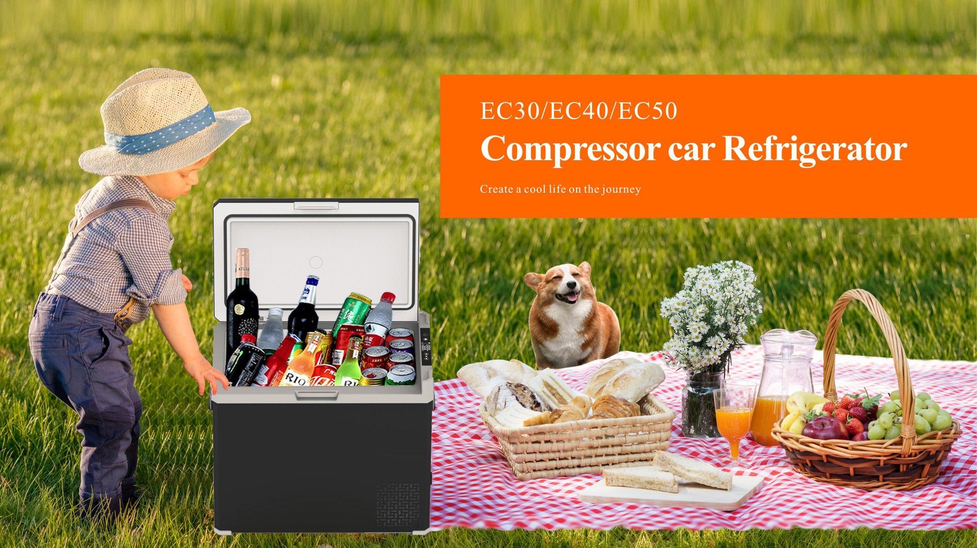 Source Factory 30/40/50L Compressor Car Refrigerator 12V24 Car Home Dual-Purpose Camping Style Rv Mobile Freezer