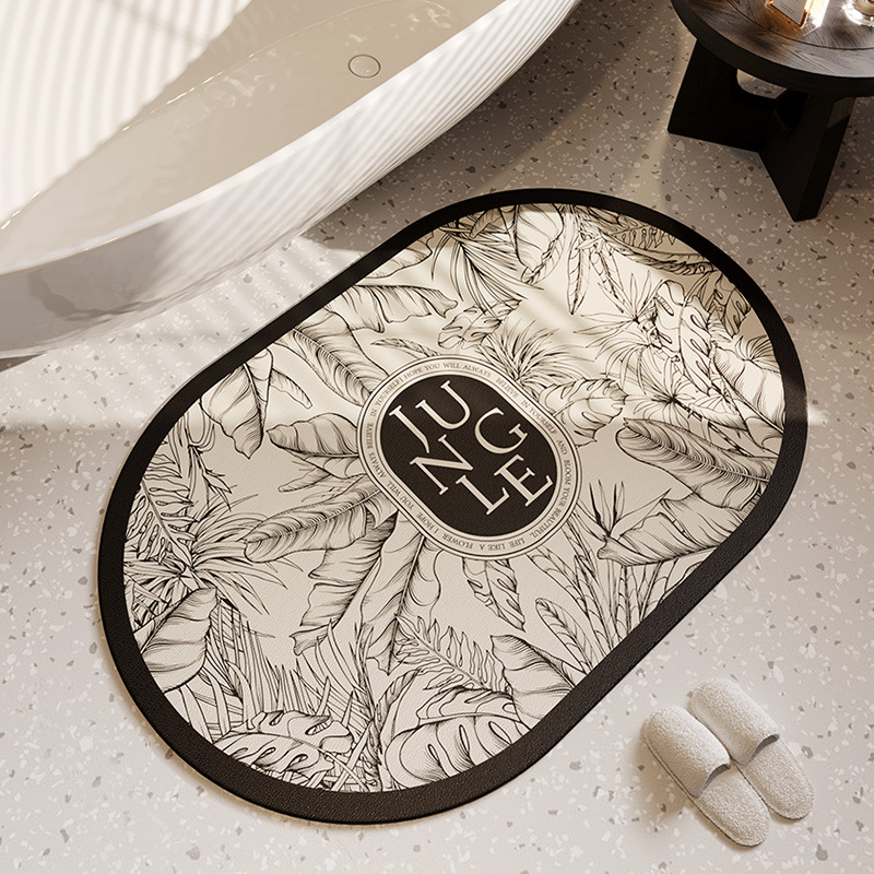 French Retro Toilet Bathroom Floor Mat Door Absorbent Household Toilet Non-slip Toilet Diatom Mud Soft Foot Mat