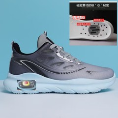 直播核磁震動保健鞋男女同款休閒運動鞋網面透氣跑步鞋膠粘鞋