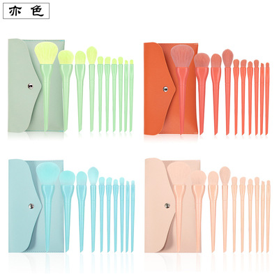 direct deal 10 candy Cosmetic brush suit Soft fur beginner full set Makeup tool new pattern