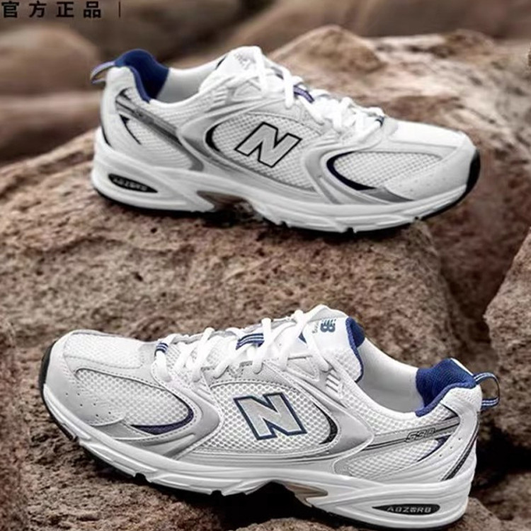 莆田ハイバージョン nb530 ダッドシューズ男性と女性のための純粋なオリジナルメッシュ夏のカップルスポーツ通気性カジュアルホワイトシルバー|undefined