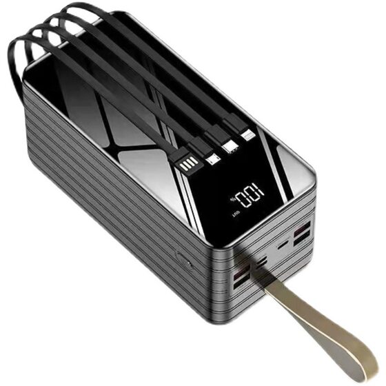 1688 cross-border large-capacity charging treasure self-belt line 100000 mA fast charging live outdoor power mobile phone universal
