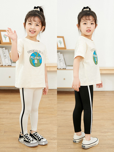 Spring new girls' leggings Modal stretch breathable Korean style nine-point pants for girls, fashionable outer leggings