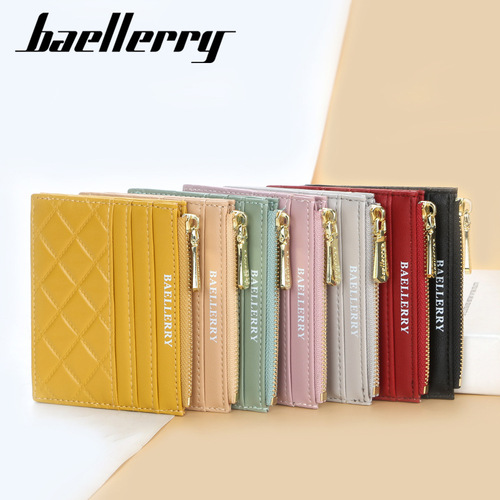 BAELLERRY Women's Card Holder Korean Version Multi-Color Driver's License Card Holder Embossed Thin Zipper Bank Card Holder Wholesale