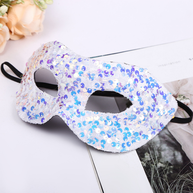 Máscara veneciana con lentejuelas degradadas, máscara elegante para fiestas y carnaval
