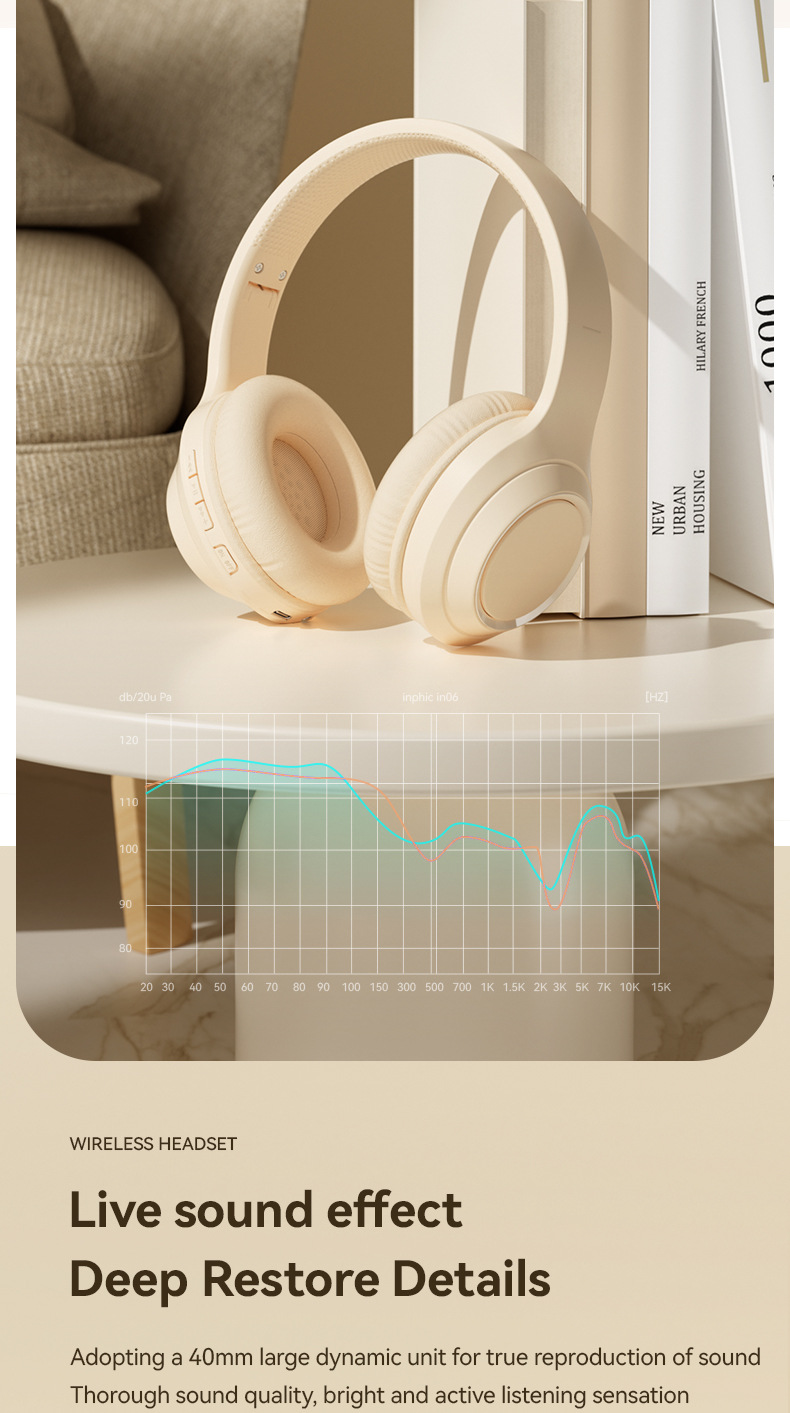 Wireless Bluetooth headset with long battery life, solid color plug-in earphones, mobile phones, Android tablets,_voghion.com