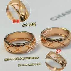 Xiaoxiangling チェック柄リング ココワイドバージョンとナローバージョンの 18K ローズゴールドメッキリング CNC 彫刻された男性と女性のカップルリング