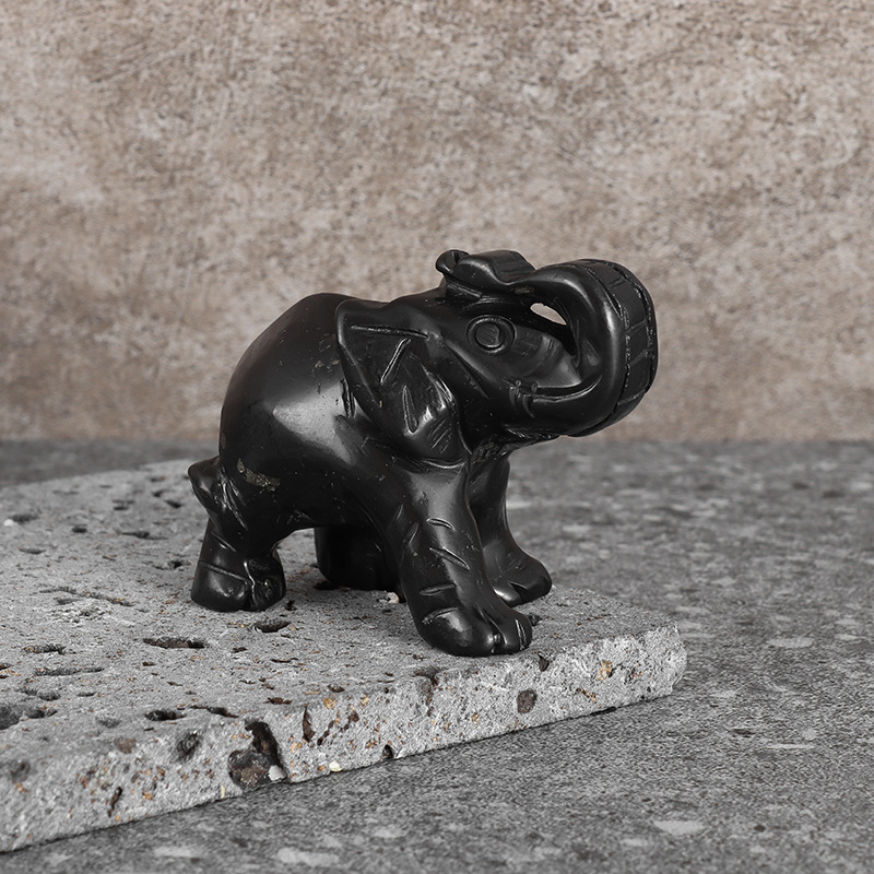 Russian sub-graphite Shungite elephant carving decoration foreign trade e-commerce new home decoration
