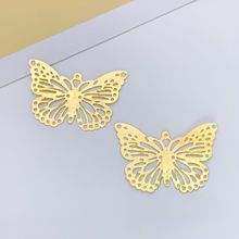 diy饰品配件 25*38mm镂空蝴蝶铁片 古风配件吊坠挂件饰品