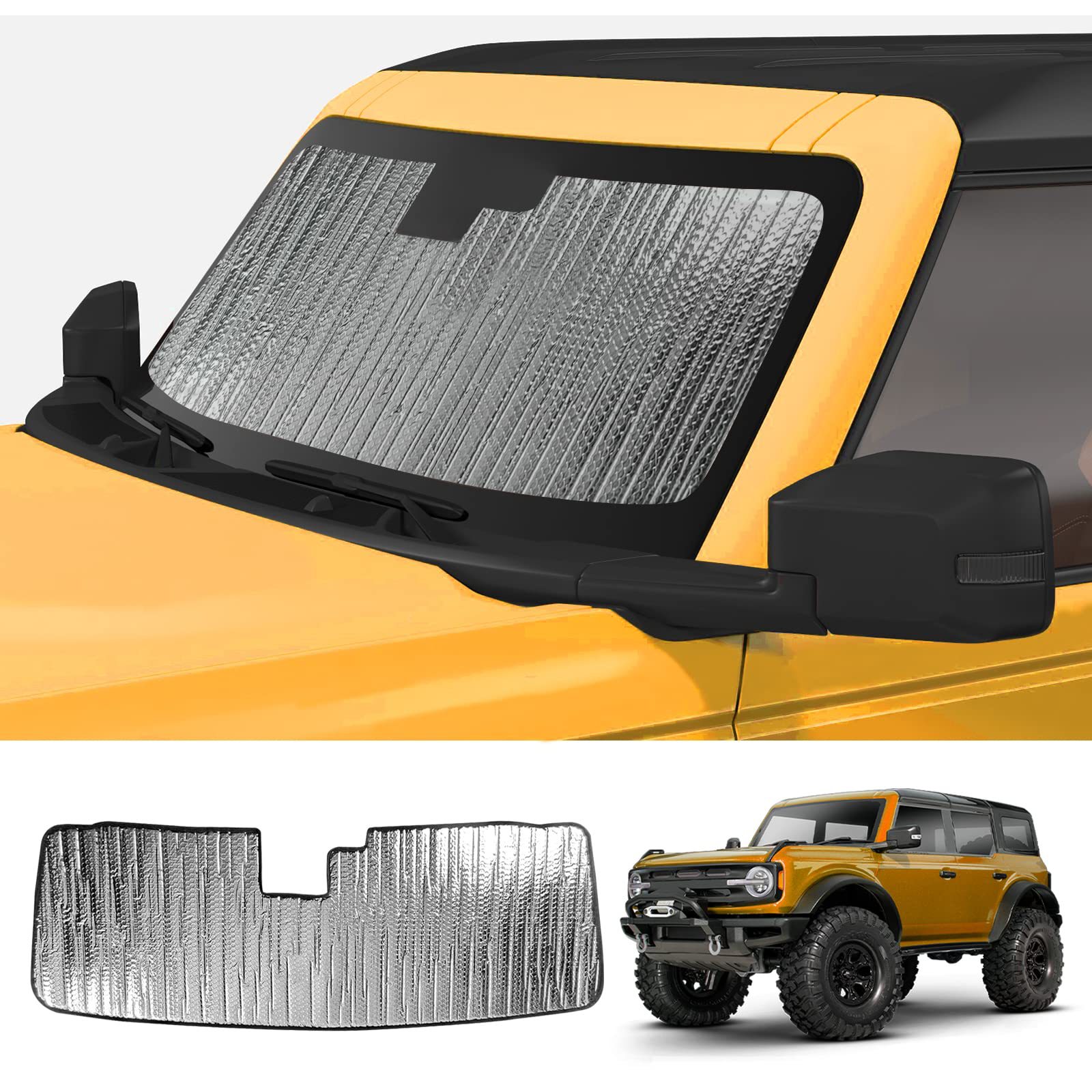 Cross-Border Double-Sided Aluminum Foil Sun Protection and Heat Insulation Sunshade Glass Sunshade Suitable for Ford Mustang Car Sunshade Front Shield