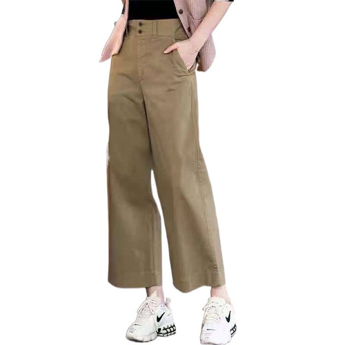 Pure cotton quarter pants for women 2026 new summer pants, thin, small casual sports pants, eight-quarter pants, wide-leg pants