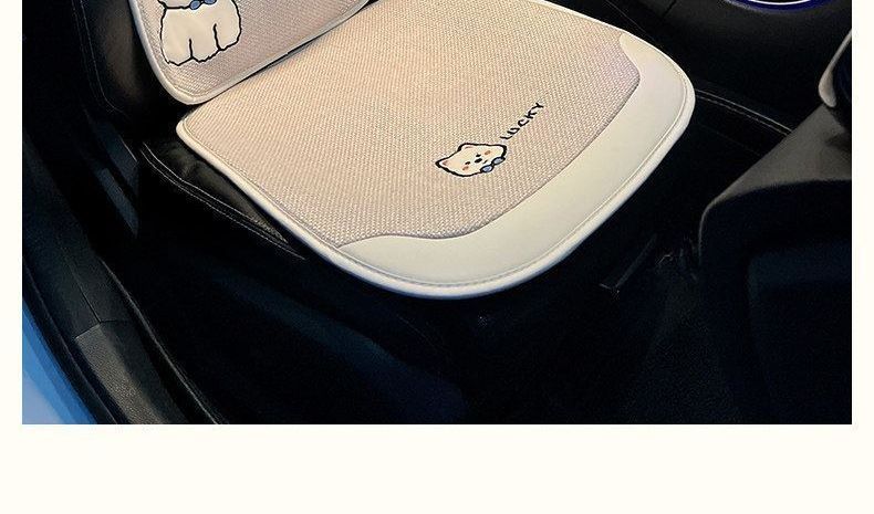 Interior 2026 Asian linen car seat cushion, suitable for all seasons, breathable, high-quality car seat pad, new cartoon cute design