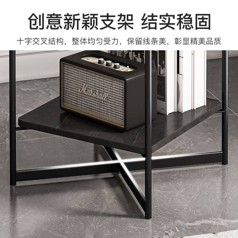 Mesa lateral de sofá, sala de estar para el hogar, mesa redonda pequeña, mesa lateral, mesa de centro, lujo ligero, sensación de alta gama, mesa de esquina simple, apartamento pequeño