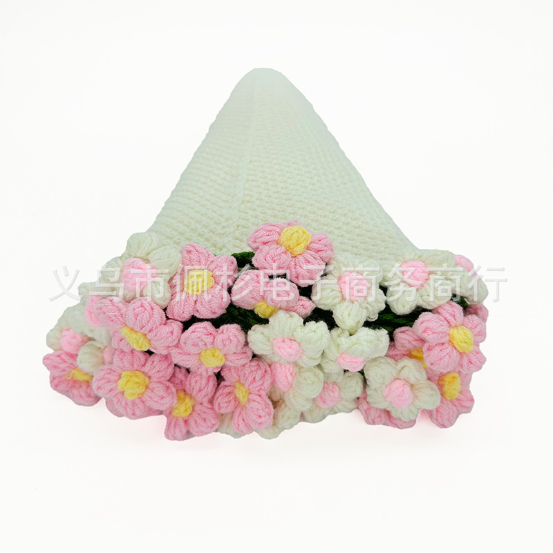 퍼프플라워 부케 담요 (화이트+핑크)