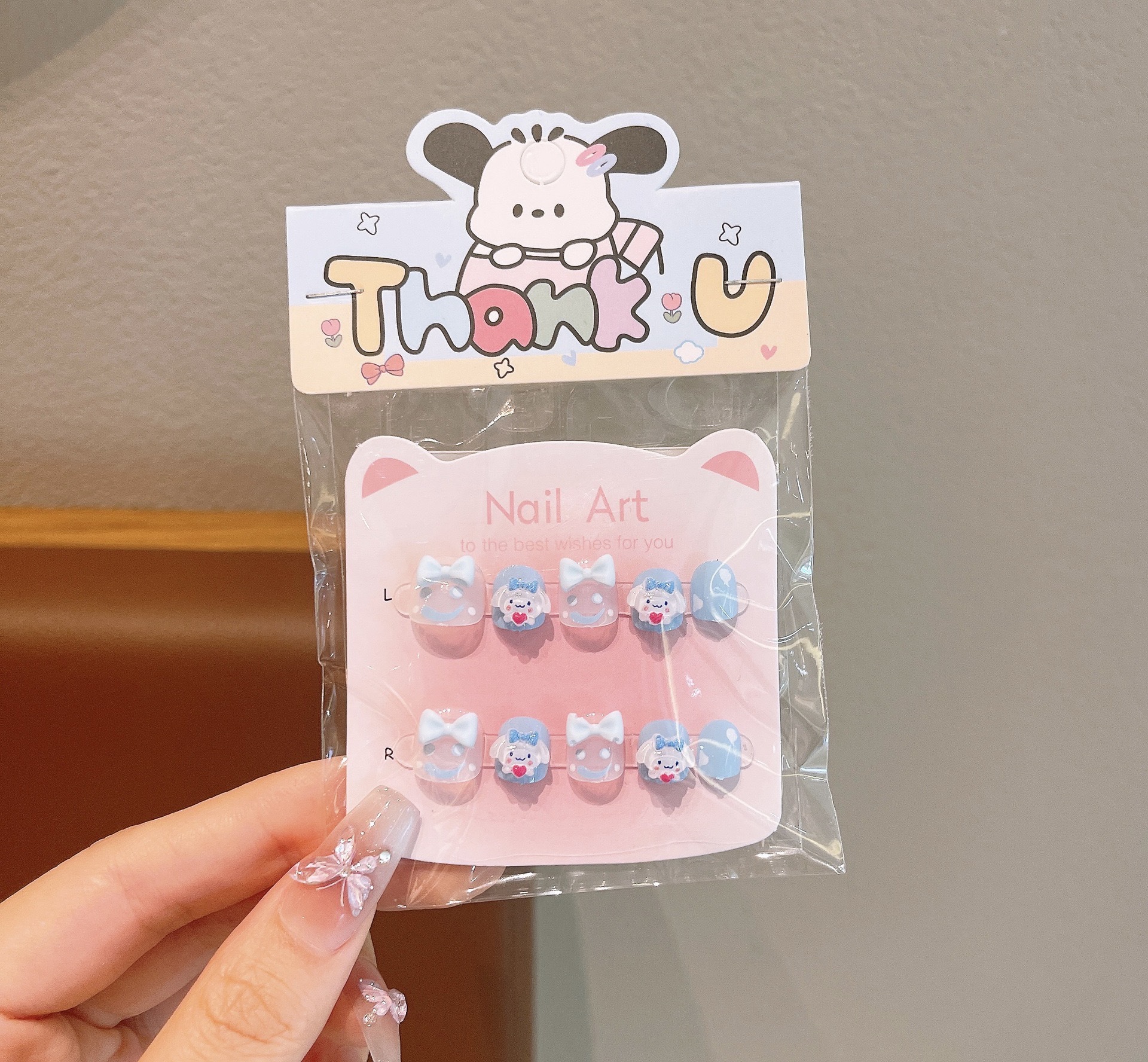 Niños Sanrio pegatinas de uñas para niñas Cullome pegatinas desmontables impermeables para niñas parches de manicuras autoadhesivos
