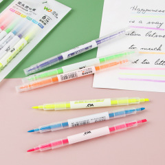 Student stationery wholesale double-ended highlighter set creative color marker pen student multi-color handbook pen