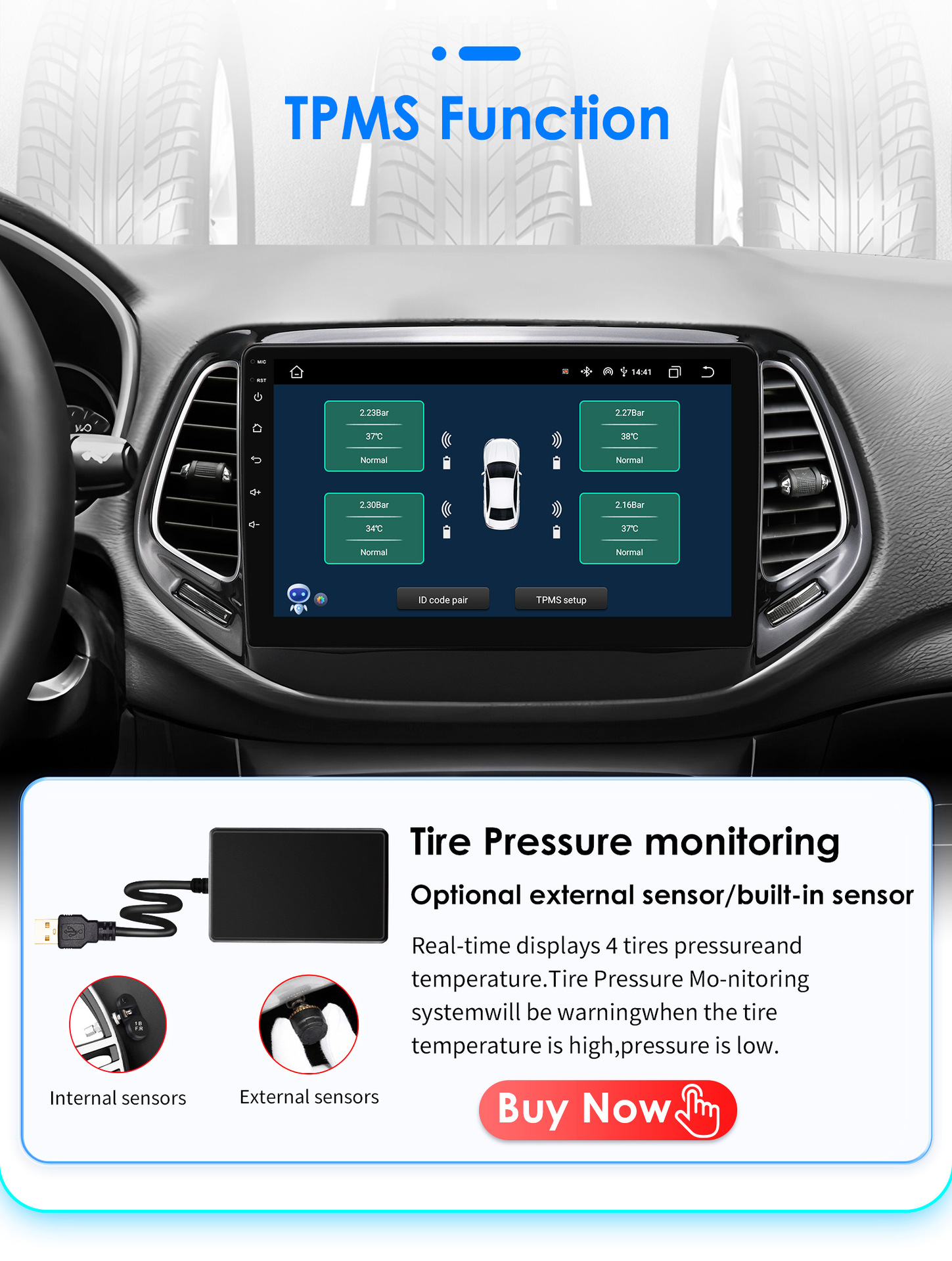 Suitable for Jeep Compass 17-20 Navigation System, In-Car Smart Android Large-Screen Reversing Image Gps All-In-One Device