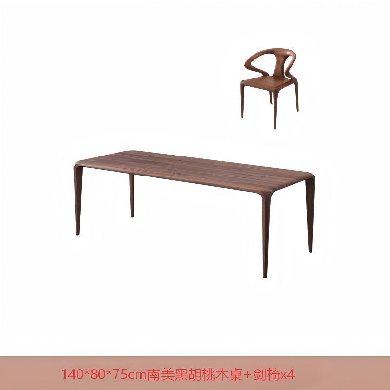 호두나무 테이블 140*80*75cm + 검자형 의자_4