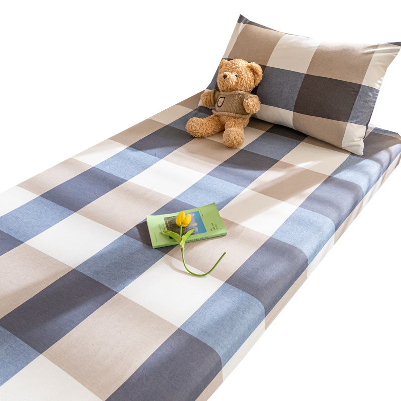 Sábanas de algodón para dormitorios de estudiantes universitarios, una sola pieza de edredón de algodón de 1,2 metros, juego de tres piezas de funda de almohada para dormitorio de secundaria individual