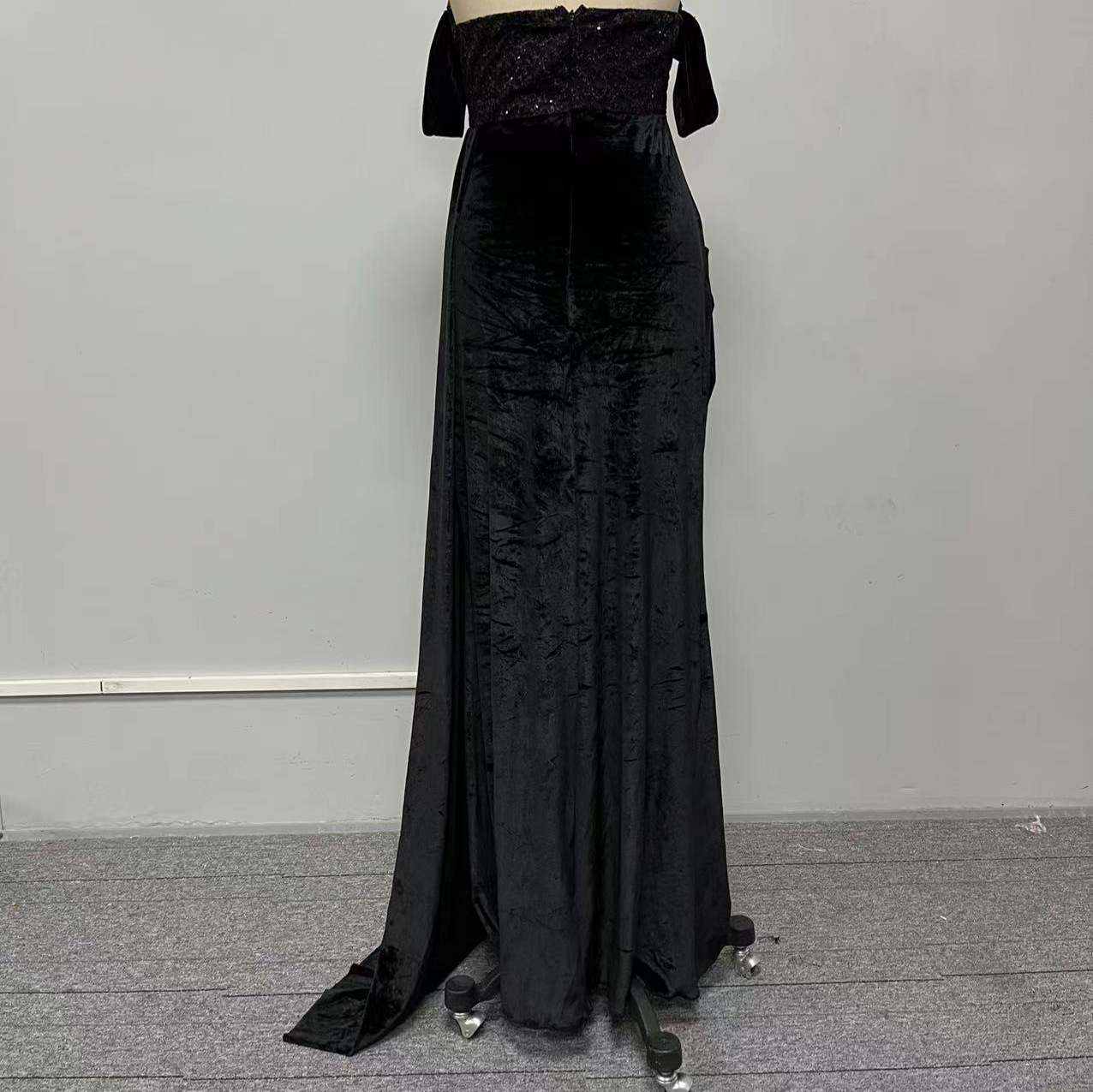Vestido de noche de encaje sensual sin tirantes con abertura en forma de cola de pez y hombros descubiertos para banquetes, nuevo para mujeres independientes, comercio exterior transfronterizo 2025. image 6