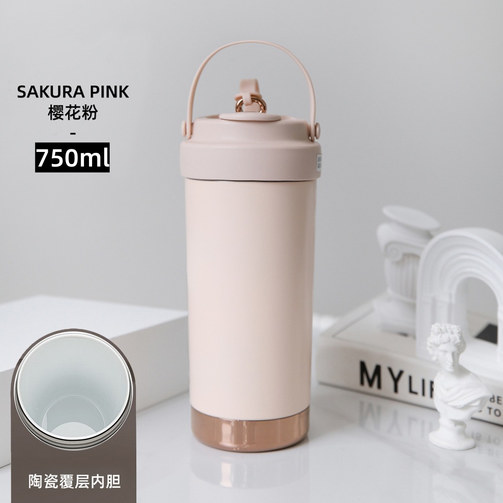 Nuevo tipo de taza de café de cerámica de alto valor nominal, taza de agua portátil para estudiantes de sexo masculino y femenino.