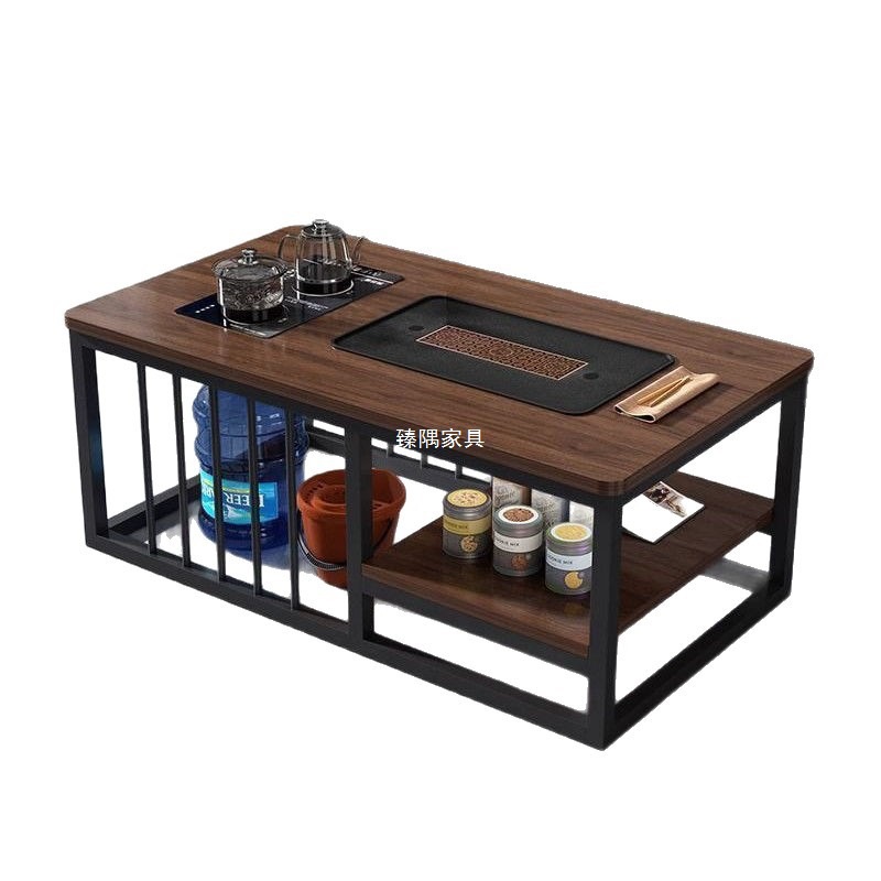 Mesa de té sala de estar doméstica pequeña oficina de tipo hogar totalmente automática pequeña mesa de té fácil de preparar conjunto de té todo en una mesa de té kung fu