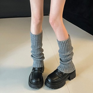 British style round toe black platform leather shoes for women autumn and winter 2024 new all-match thick heel retro French loafers