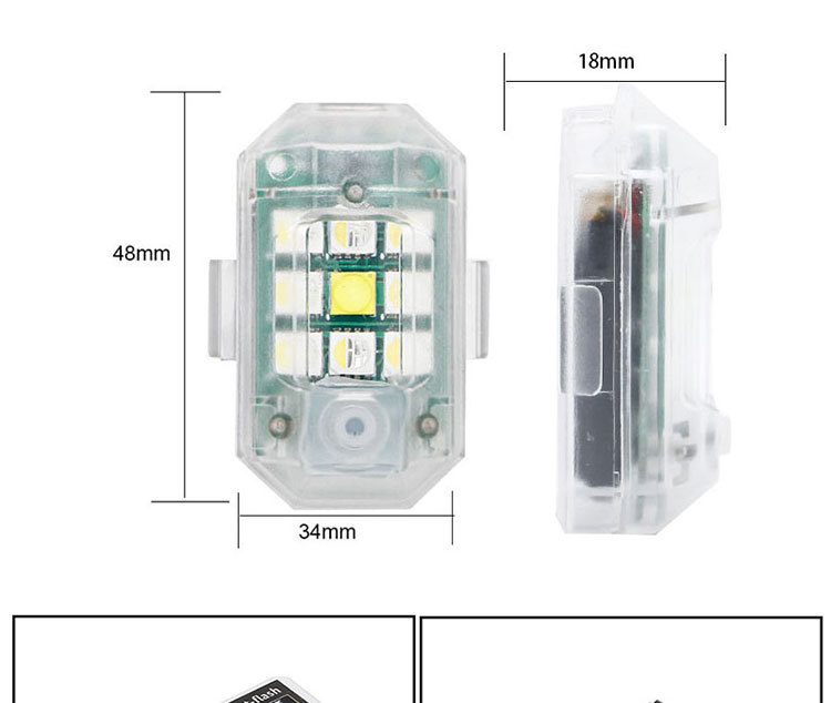 New Modified Motorcycle Drone Aircraft Led Strobe Light, High Waterproof, Long Battery Life, Wireless Remote Control, Multi-Mode