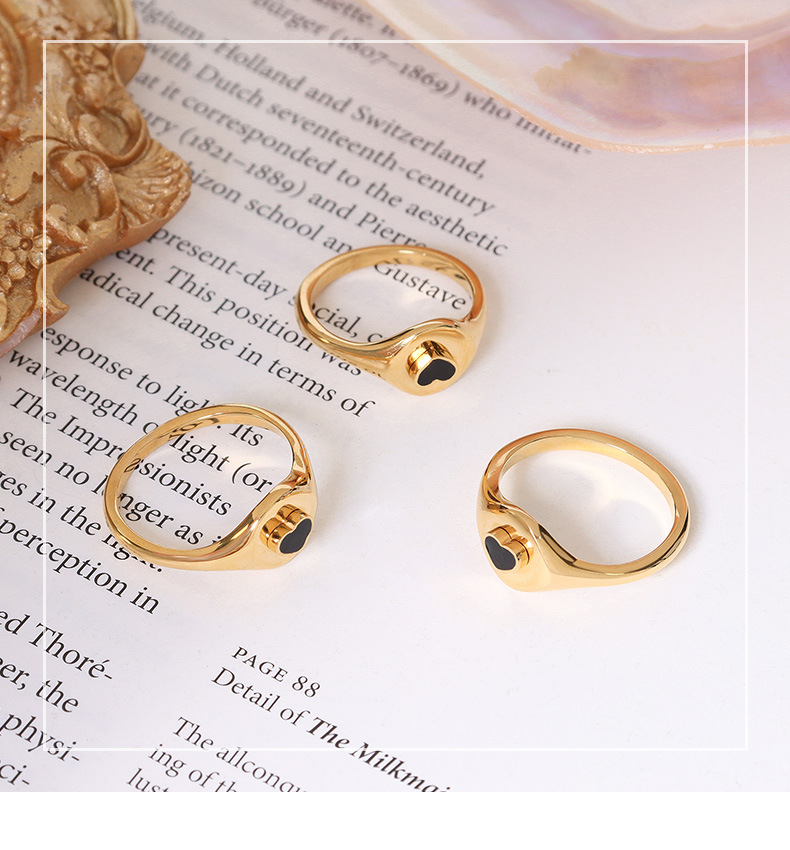 French choker niche light luxury drop nectarine heart design ring titanium steel ring