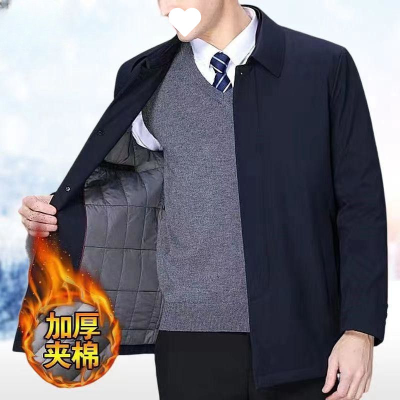 깨진 크기의 아빠면 패딩 재킷 남성 코트 가을과 겨울 새로운 중년 및 노인 면화 패딩 고급 코트