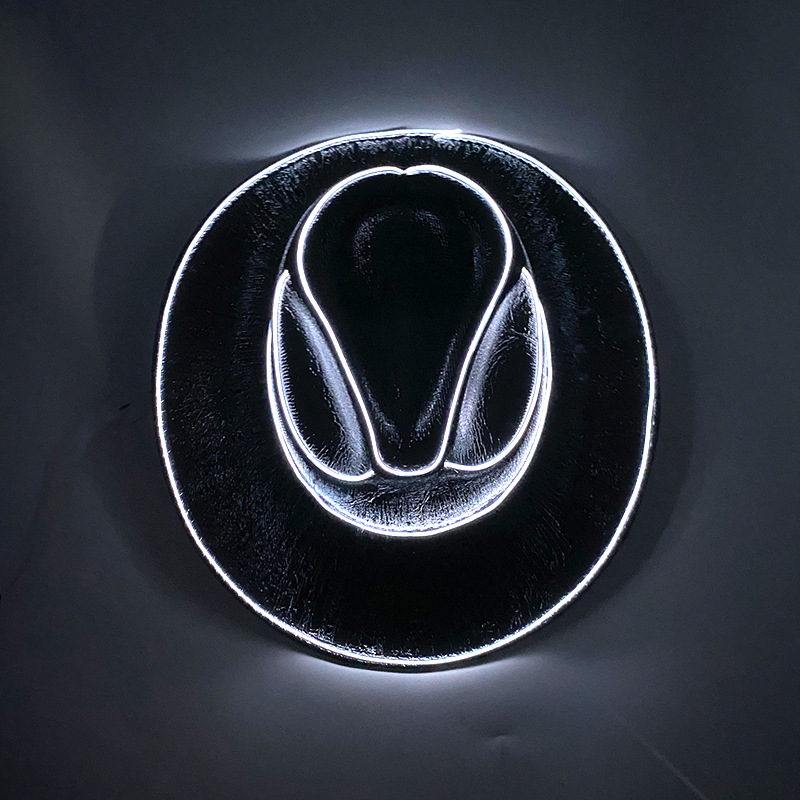 Sombrero de vaquero LED con lentejuelas – efecto luminoso, para bodas/fiestas