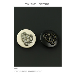 Vintage distressed metal resin two-tone buttons fur coat suit buttons coat fur clothing decorations buttons for women