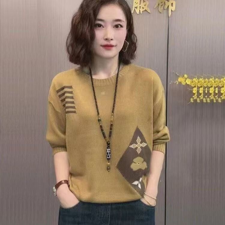 Dropshipping 2025 Autumn and Winter Solid Color Sweater for Women, Loose Plus-Size Fleece-Lined Thick Knit Base Shirt for Women Dropshipping 2025 Autumn and Winter Solid Color Sweater for Women, Loose Plus-Size Fleece-Lined Thick Knit Base Shirt for Women