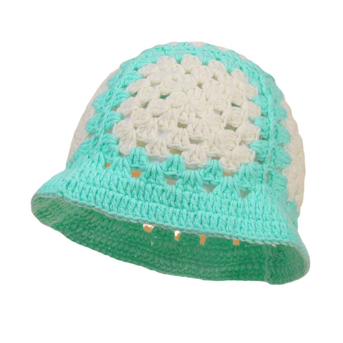 Cappello invernale in lana retrò con fiore cavo lavorato a maglia fatto a mano, cappello versatile dolce da donna autunno e inverno_voghion.com