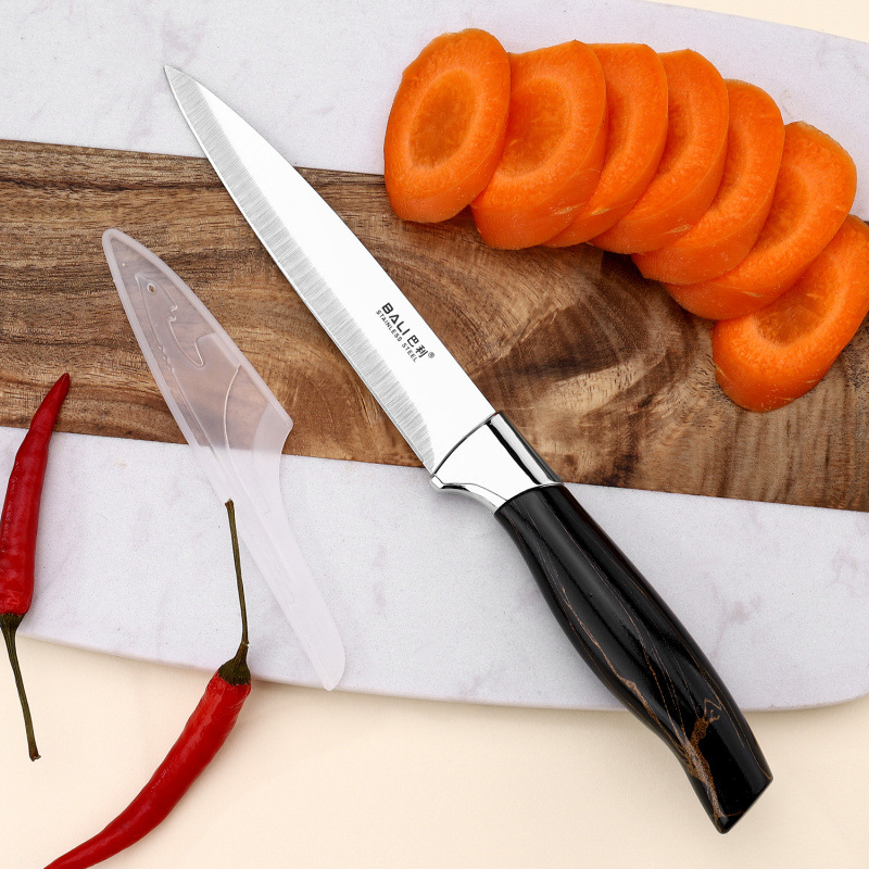 Cuchillo de acero inoxidable caja de exhibición herramientas de pintura pulverizada conjunto de revestimiento mango galvanizado herramientas de cocina domésticas en stock al por mayor