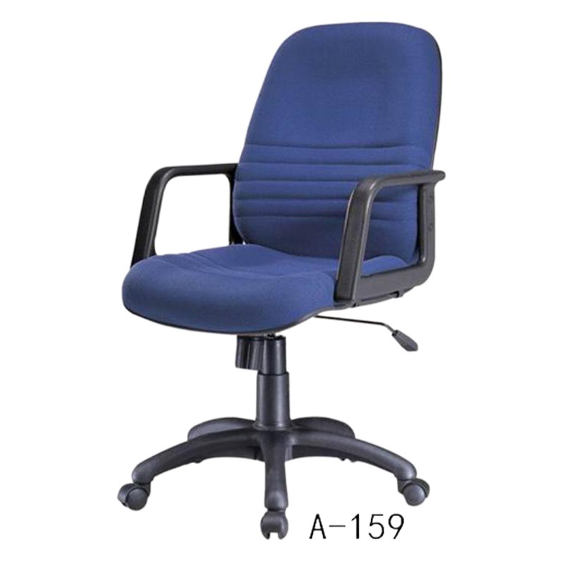 Fábrica al por mayor personal silla de tela azul elevación giratoria pequeña silla personal de oficina silla de la computadora asiento de soporte de la cintura