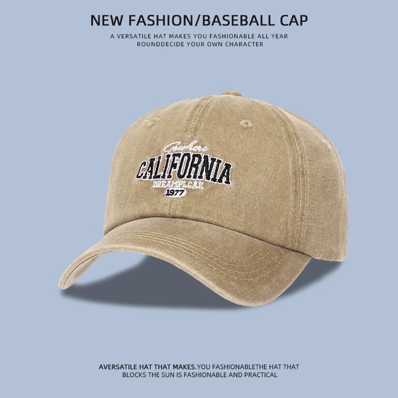 Sombrero de béisbol de algodón lavado transfronterizo retro bordado letras sombrero de sombrero nuevo lavado con agua hacer vieja sombrera de boca de pato de aire casual