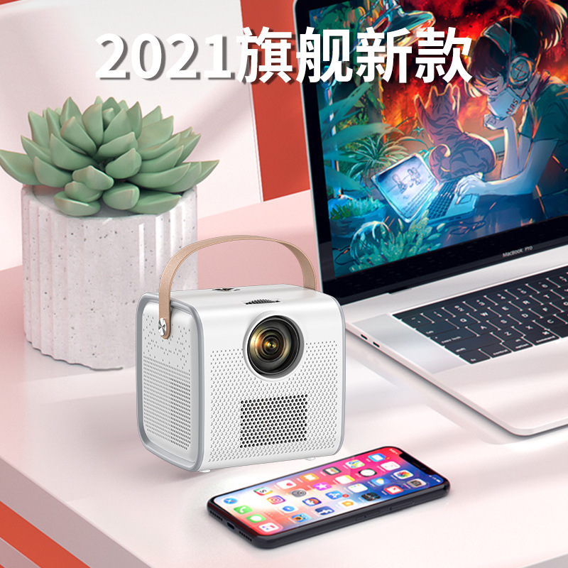 2021新款1080P超清S6跨境家用迷你便携投影机手机wifi无线投影仪