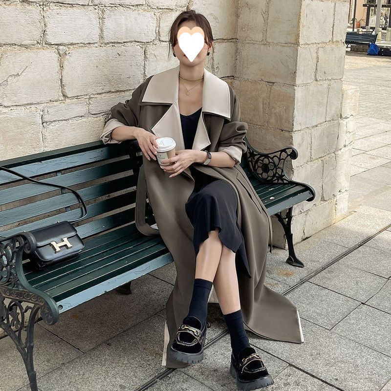 长款风衣外套女秋秋2025新款韩系高级感好看赫本气质大衣冬季|undefined