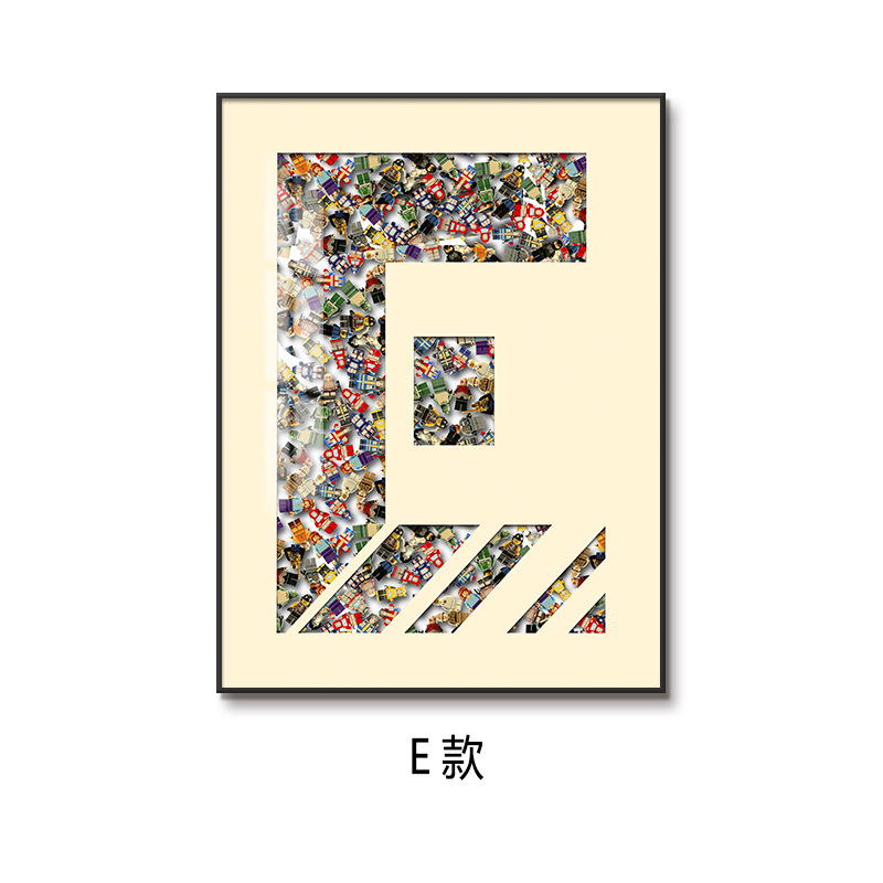 Bloques de construcción de Lego, pintura colgante, pintura decorativa tridimensional, pasillo de entrada, mural de entrada, dormitorio de niños, pared de comedor 3D