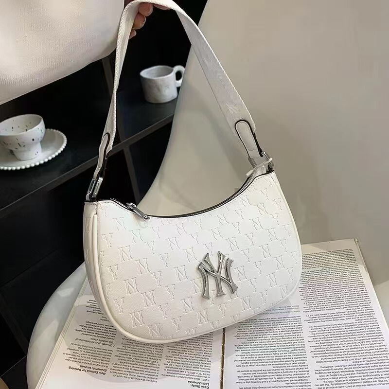 Korean Mlb Underarm Bag 2025 New Model Handbag Ny Printed Letter Fashion Versatile Trendy Shoulder Crossbody Bag