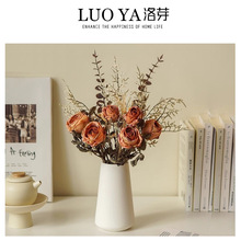 ins简约轻奢陶瓷花瓶玄关餐桌插花摆件仿真花干花插花器装饰花瓶