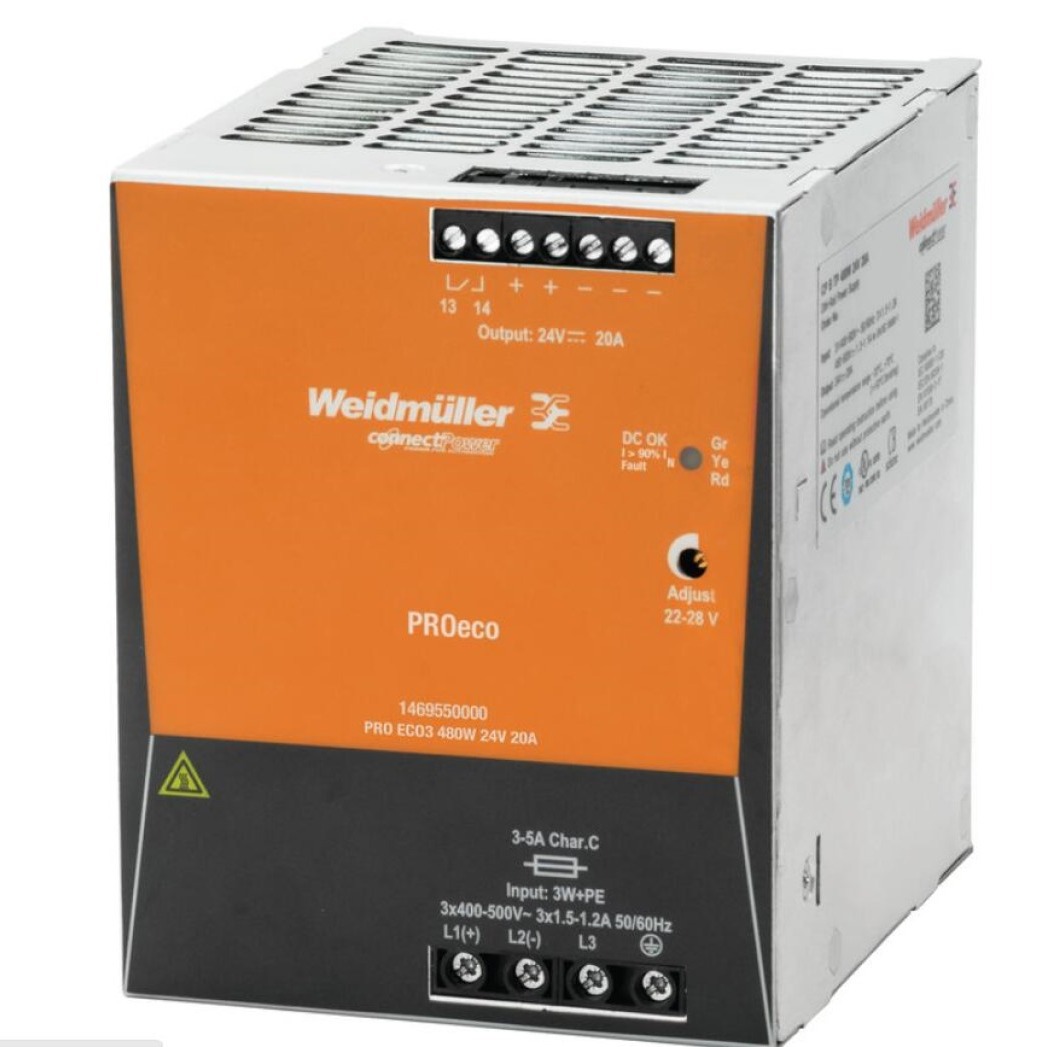 魏德米勒电源PRO ECO3 480W 24V 20A开关电源1469550000