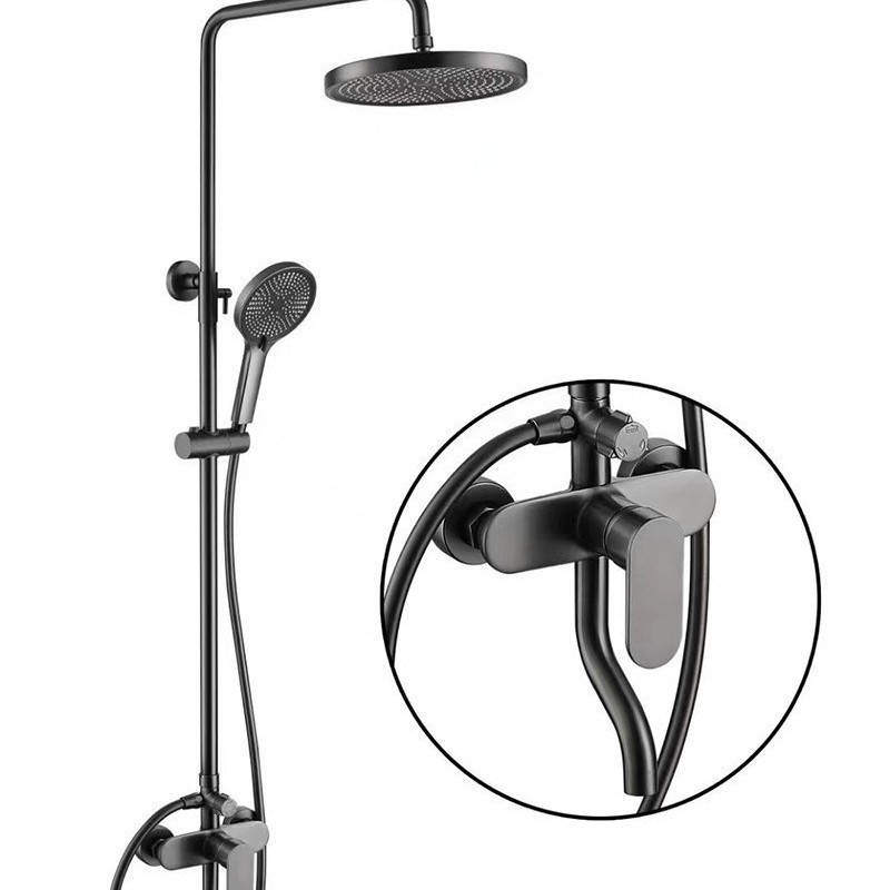 Cuatro funciones transfronterizas de gran tamaño conjunto de ducha de ducha de baño doméstico simple 59A latón frío y caliente compresión a prueba de explosiones