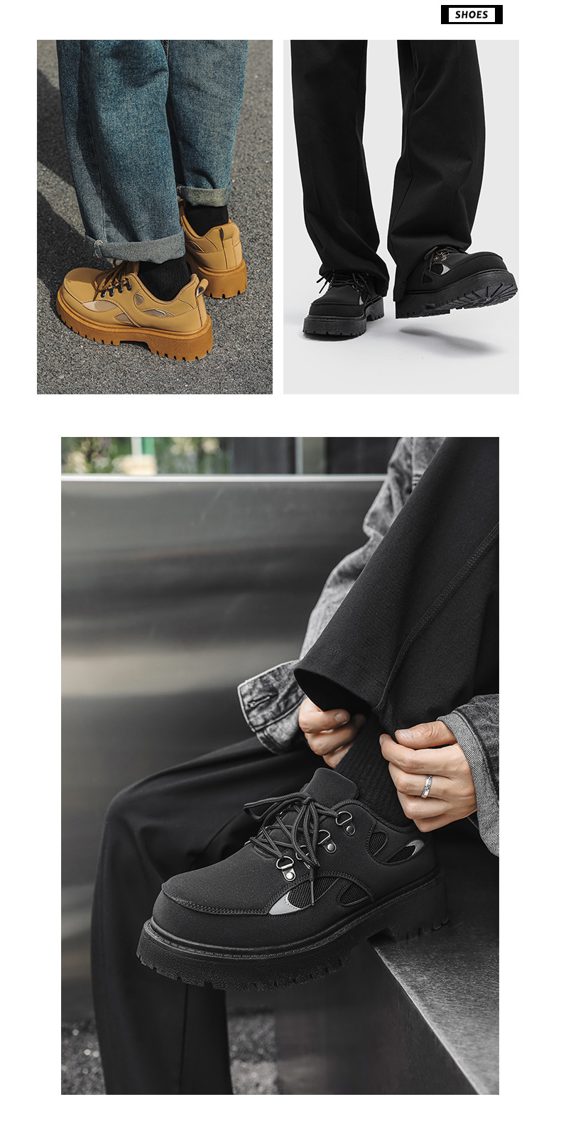 Herren Arbeitsschuhe Winter Outdoor Wandern wasserdicht und rutschfest Herren Freizeit Lederschuhe, schwarz Baustelle Arbeit_voghion.com